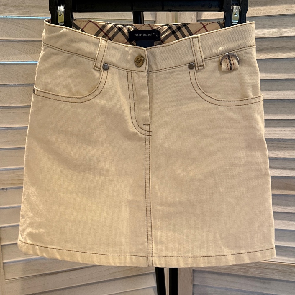Burberry Girl’s Beige Cotton Mini Skirt